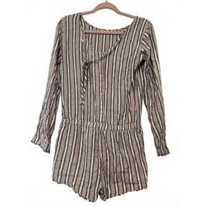 Anthropologie Cloth and Stone long sleeve shorts jumper sz XS stripes #3230